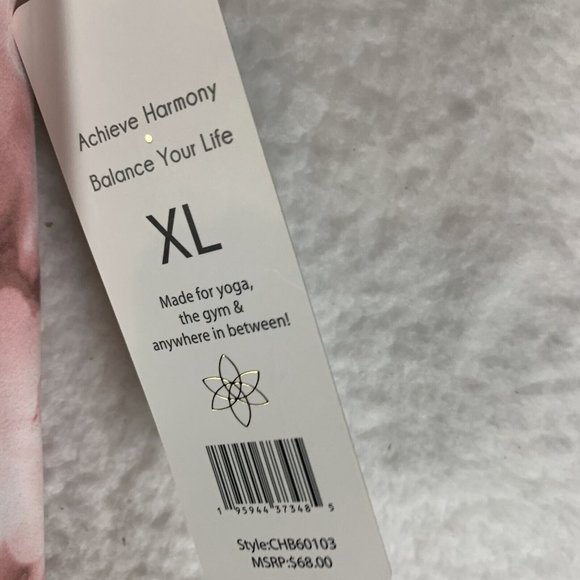 Harmony Balance‎ Yoga Pants Women's XL Pink Floral Polyester Elastic Waist 7057 - Picture 3 of 10